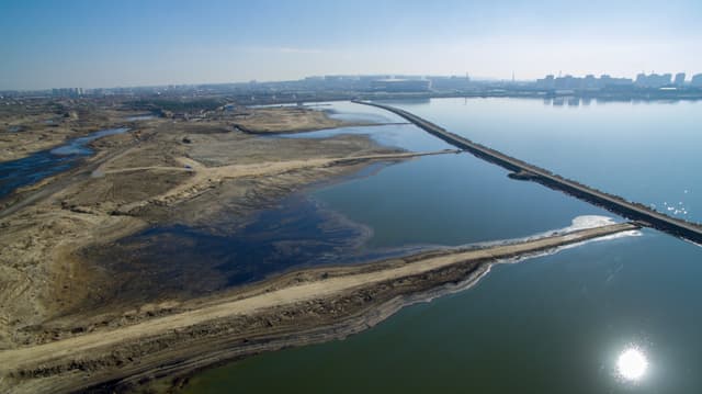 Cleaning of Lake Boyukshor from oil sludge and restoration of its historical bed